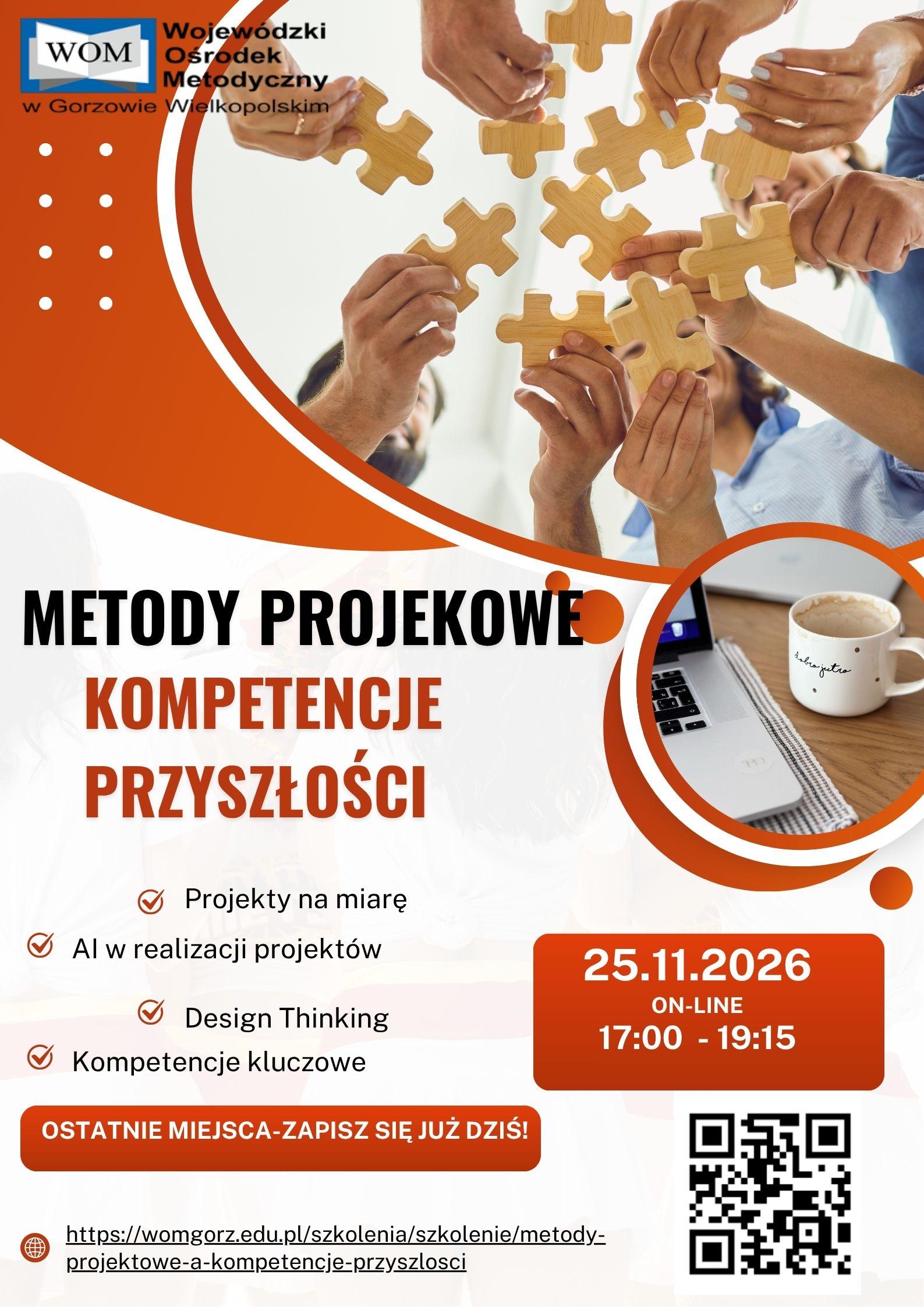 Metody projektowe a kompetencje przyszłości – zapraszamy na szkolenie online!
