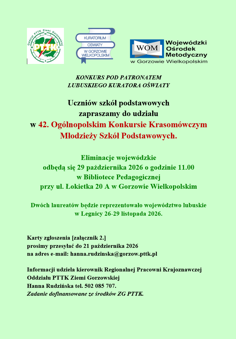 42. Ogólnopolski Konkurs Krasomówczy Młodzieży Szkół Podstawowych